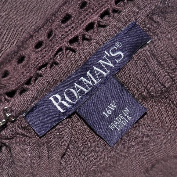ROAMAN'S Dusty Raisin Cold-Shoulder Blouse Top E9 - Picture 4 of 6